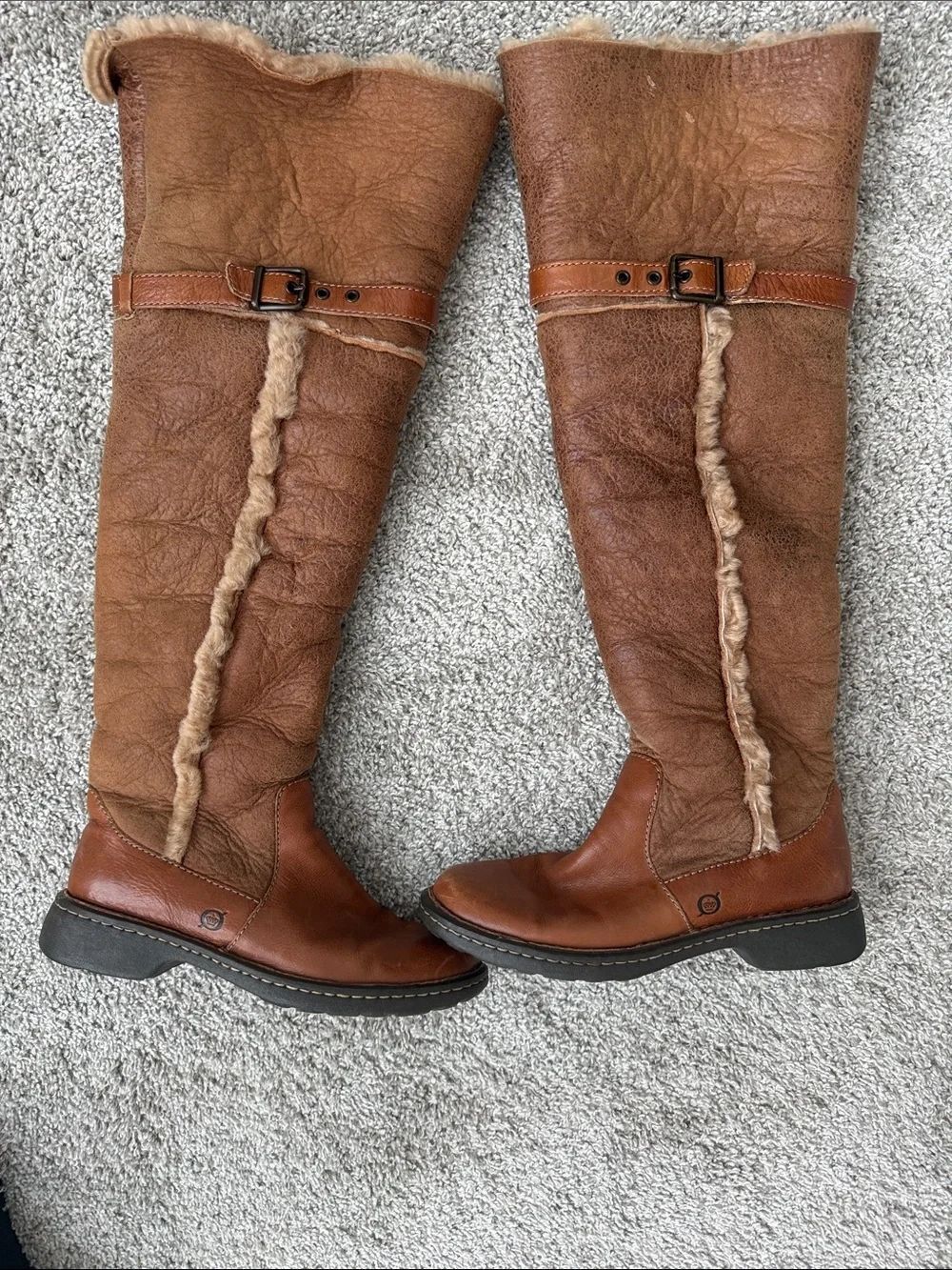 Born Tall Shearling-Trim Boots - Brown - Picture 4 of 9